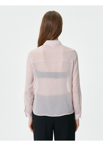 Puantiyeli Gömlek Uzun Kollu Düğmeli Yaka Detaylı fırsatları