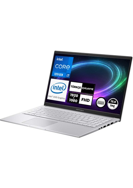 Vivobook 15 Intel Core I7-1355U 8gb 512GB SSD 15.6" Fhd Freedos Taşınabilir Bilgisayar X1504VA-NJ412
