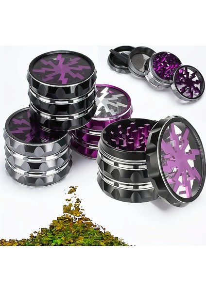 63MM Geometrik Tasarım Metal Öğütücü - Gümüş (Yurt Dışından)