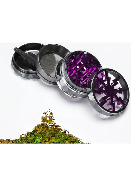 63MM Geometrik Tasarım Metal Öğütücü - Gümüş (Yurt Dışından)