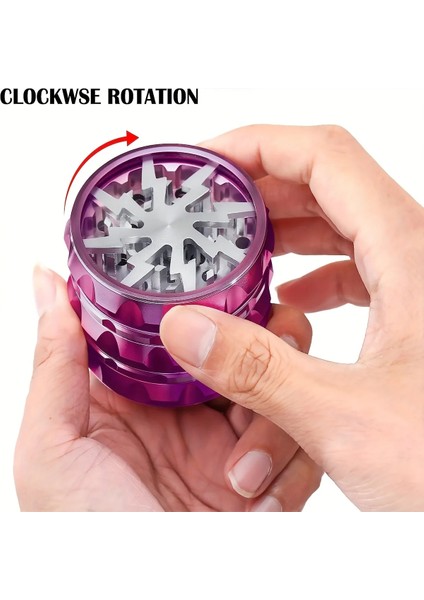 63MM Geometrik Tasarım Metal Öğütücü - Gümüş (Yurt Dışından)