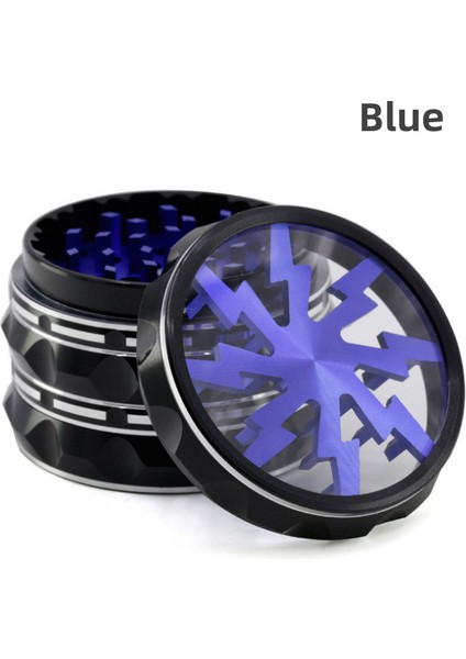 63MM Geometrik Tasarım Metal Öğütücü - Mavi (Yurt Dışından)
