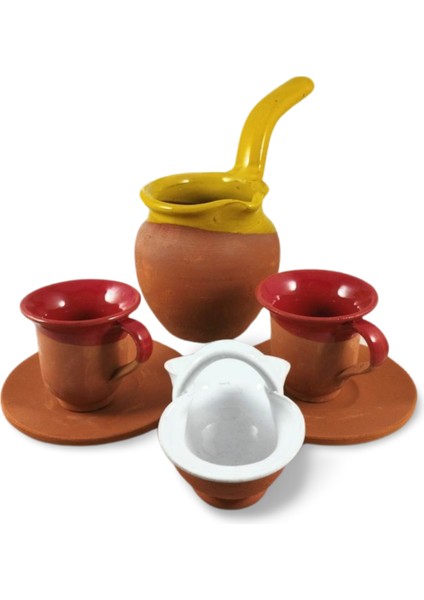 Ikili Sarı Kahve Fincan Seti Naturel Türk Kahvesi Seti Hediyelik Kahve Seti Kahve Fincan Takımı