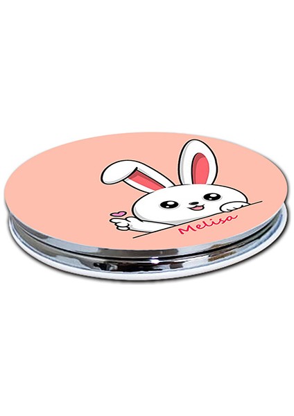 Tavşan Baskılı Ayna Yuvarlak Kişiye Özel Isim Baskılı Cep Aynası 7 Cm Sevgili Çift (Kapaklı Ve Büyüteçli) fiyatları