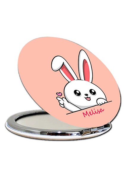 Tavşan Baskılı Ayna Yuvarlak Kişiye Özel Isim Baskılı Cep Aynası 7 Cm Sevgili Çift (Kapaklı Ve Büyüteçli) fırsatları