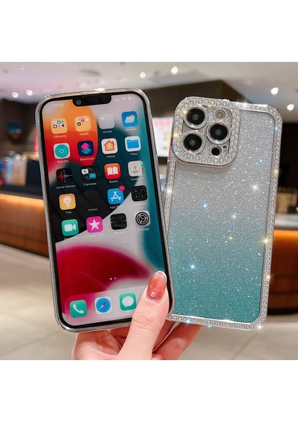 iPhone 15 Pro Max Tpu Telefon Kasası Elektroplat Bling Glitter Cover (Yurt Dışından)