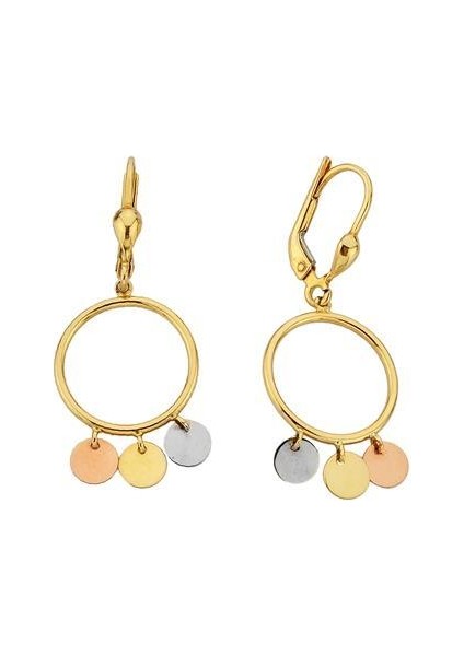 - Küpe - 14 Ayar Altın - Gramı : 2.14