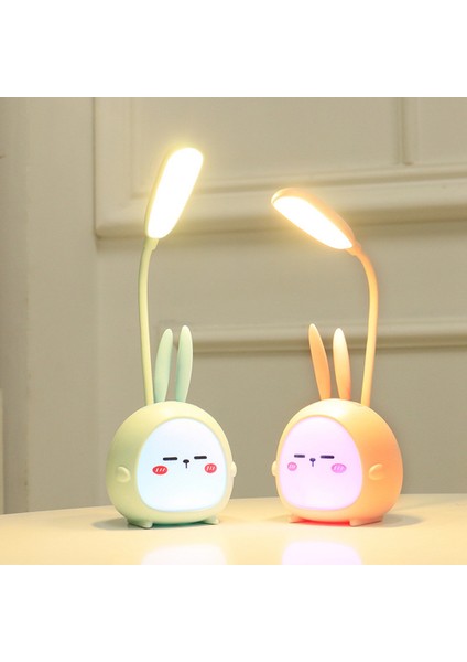 Taşınabilir LED Masa Lambası Katlanabilir Işık Sevimli Karikatür Masa Lambası LED Okuma Işığı Göz Koruyucu Gece Lambası Mavi (Yurt Dışından)