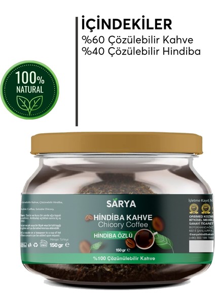 Hindiba Kahvesi Detox Kahve 1 Aylık - (60 Kullanım) Net 150GR