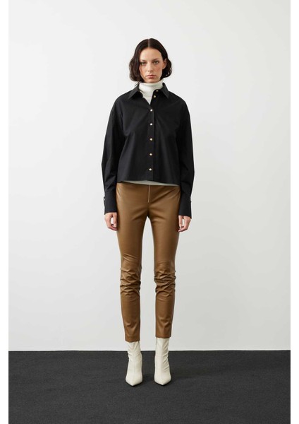 Poplin Çıtçıtlı Gömlek Siyah K2413565_001 modelleri