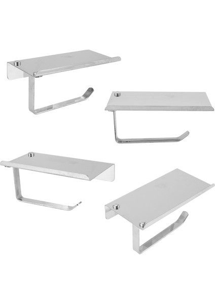 18X9X7 cm Lüks Gümüş Paslanmaz Duvara Monte Banyo Tuvalet Kağıdı Tutucu Raf Rulo Peçete Standı Iş Ailesi Için (Yurt Dışından)