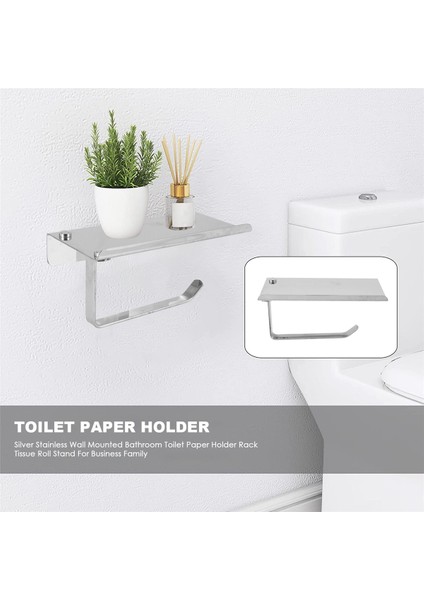 18X9X7 cm Lüks Gümüş Paslanmaz Duvara Monte Banyo Tuvalet Kağıdı Tutucu Raf Rulo Peçete Standı Iş Ailesi Için (Yurt Dışından) indirimleri