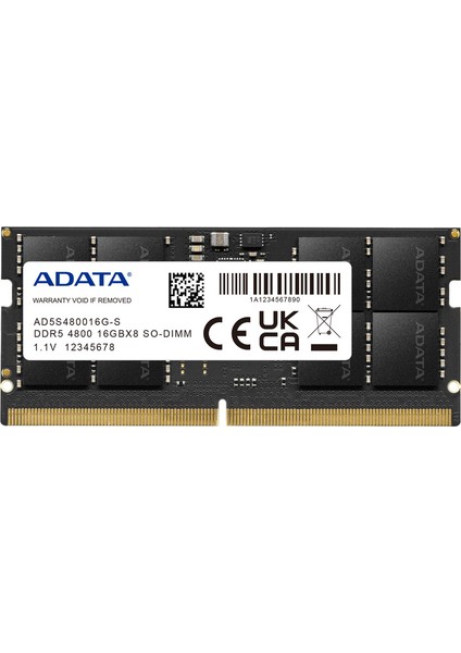 A-Data 16GB Ddr5 4800MHZ Sodımm Premıer AD5S480016G-S Notebook Ram fırsatları