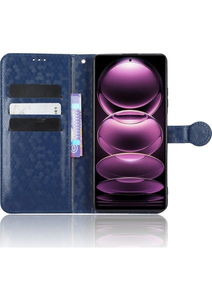 Xiaomi Redmi Için Flip Folio Telefon Kılıfı Note 12 Pro+ 5g Dot Desen Basılı Pu Deri Cüzdan Stand Anti-Çizelge Cep Telefon Kapağı Kayışlı-Koyu Mavi (Yurt Dışından)