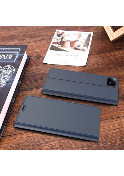 Xiaomi 13 Pro 5g Pu Deri Flip Folio Telefon Kapak Kartı Tutucu Iç Tpu Manyetik Stand Çekme Dayanıklı Telefon Kılıfı-Mavi (Yurt Dışından) fiyatları