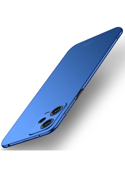 Xiaomi Redmi Için Note 12 Pro+ 5g Parmak Izi Ücretsiz Mat Telefon Kılıfı Strap ile Sabit Pc Koruyucu Kapak-Mavi (Yurt Dışından)