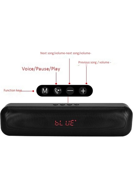-118 Taşınabilir Masaüstü Bluetooth Hoparlör Hifi Stereo Ses Kutusu Bas Hoparlör Handsfree Çağrı Desteği Tf USB (Yurt Dışından)