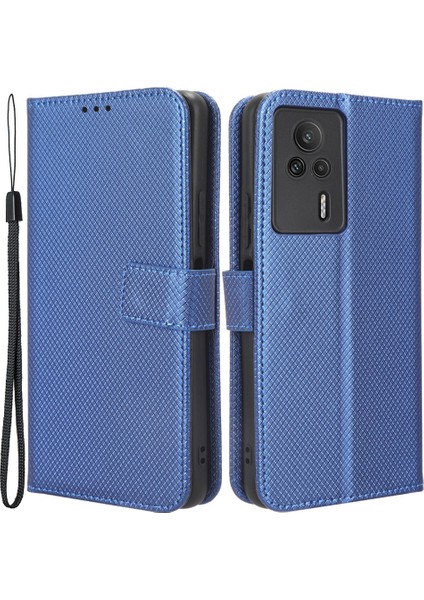 Xiaomi Için Telefon Deri Kapağı Redmi K60E 5g Elmas Doku Stand Cüzdan Telefon Kılıfı-Mavi (Yurt Dışından) fiyatları