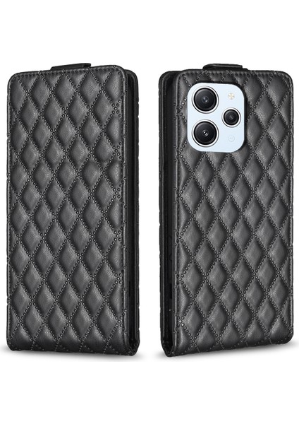 Xiaomi Redmi 12 4g Dikey Flip Stand Kapağı Damla Geçirmez Deri Kart Tutucu Telefon Kılıfı-Siyah (Yurt Dışından)