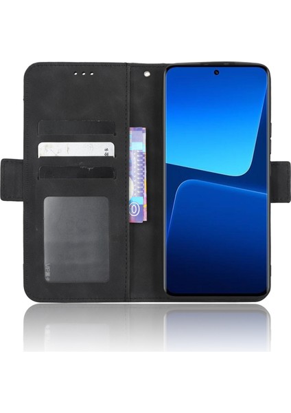 Xiaomi 13 Pro 5g Için Pu Deri Telefon Kılıfı Çoklu Kart Yuvası Manyetik Çizgiye Karşı Koruyucu Koruyucu Telefon Kapağı Cüzdan Stand-Siyah (Yurt Dışından) fiyatları