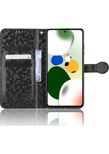 Xiaomi Poco X5 Pro 5g/redmi Için Note 12 Pro Speed ​​5g Desen Baskılı Deri Cüzdan Stand Kılıfı-Siyah (Yurt Dışından)