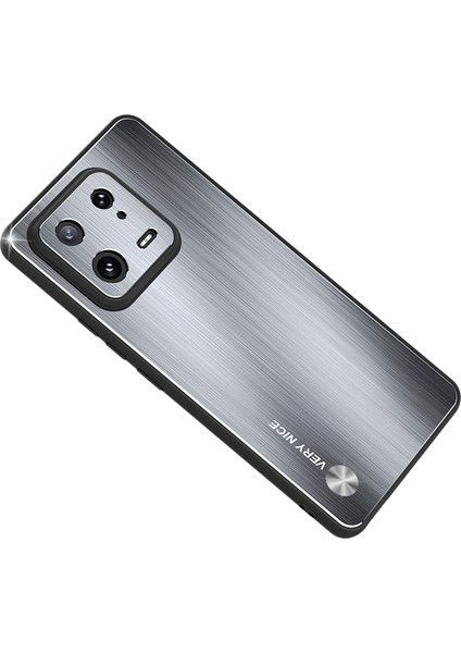 Xiaomi 13 Fırçalanmış Telefon Koruyucu Alüminyum Alaşım Tpu Çerçevesi Anti-Kılavuz Kapak-Gümüş (Yurt Dışından)