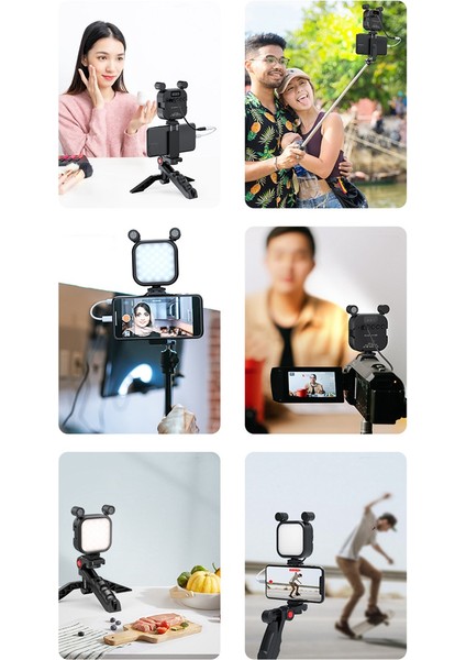 Mini Klipsli Cep Telefonu Dolgu Işığı LED Işık Selfie Canlı Video Işığı 2500K-9000K Mikrofon Doldurma Lambası ile (Yurt Dışından)