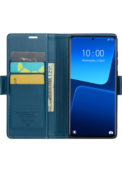 Xiaomi 13 Pro 5g Pu Deri Flip Kapak Rfıd Engelleme Cüzdan Telefon Kılıfı-Mavi (Yurt Dışından) fiyatları