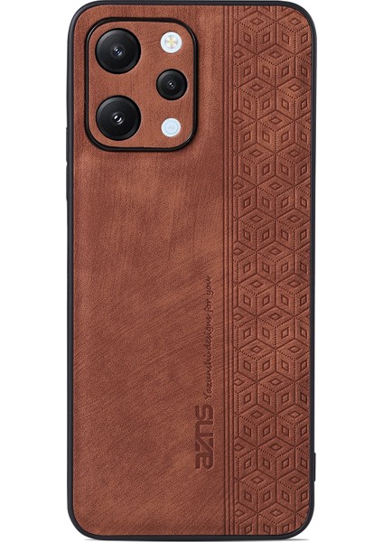 Xiaomi Redmi Için 12 4g Koruyucu Telefon Kılıfı Basılı Pu Deri Kaplı Tpu Kapak-Kahverengi (Yurt Dışından)