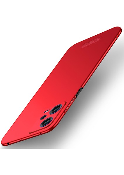 Xiaomi Redmi Için Note 12 Pro+ 5g Telefon Kılıfı Matt Sabit Pc Telefon Kapağı Manyetik Halka Tutucusu-Kırmızı (Yurt Dışından)