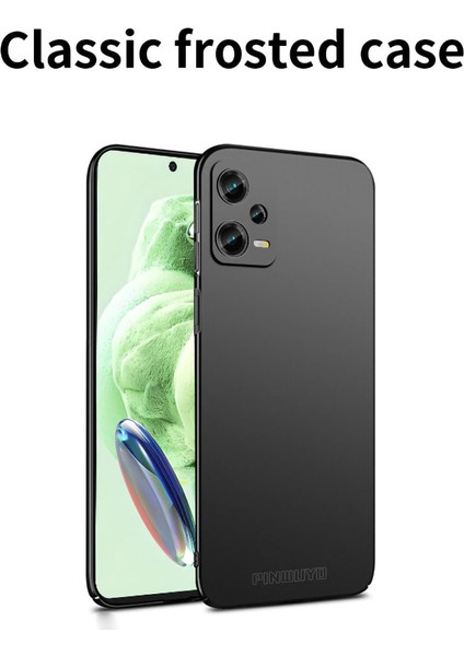 Xiaomi Redmi Için Note 12 Pro+ 5g Telefon Kılıfı Matt Sabit Pc Telefon Kapağı Manyetik Halka Tutucusu-Kırmızı (Yurt Dışından)