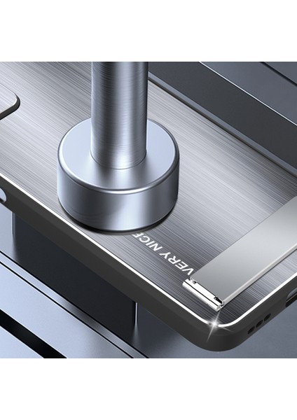 Xiaomi Redmi Için Note 12 Pro+ 5g Kickstand Telefon Kılıfı Tpu Çerçeve Alüminyum Alaşım Geri Fırçalanmış Kapak-Gümüş (Yurt Dışından)