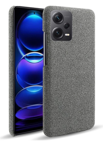 Xiaomi Redmi Için Note 12 Pro+ 5g Şok Geçirmez Akıllı Telefon Kılıfı Düz ​​renk Sert Pc+ Bez Telefon Kapağı-Gri (Yurt Dışından)