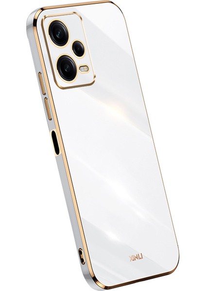 Xiaomi Redmi Için Xinli Telefon Kılıfı Note 12 Pro+ 5g Elektraplatma Altın Kenar Koşu Anti-Çizelge Tpu Telefon Kapağı-Beyaz (Yurt Dışından)