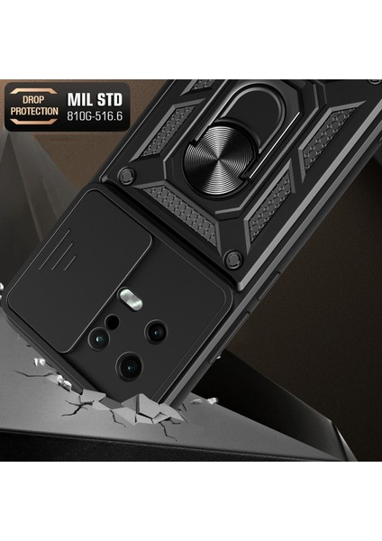 Xiaomi 13 5g Ring Tutucu Kickstand Pc+Tpu Hibrit Kılıf Önleyici Anti-Drop Telefon Kapağı Slayt Kamera Koruması-Siyah (Yurt Dışından) fiyatları