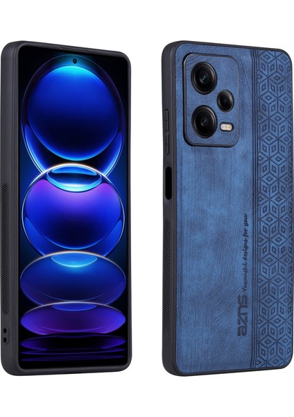 Xiaomi Redmi Için Note 12 Pro+ 5g Baskılı Desenli Telefon Kılıfı Düşüş Koşullu Pu Deri Kaplamalı Tpu Kapağı-Mavi (Yurt Dışından)