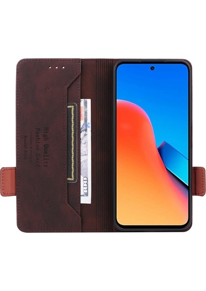 Xiaomi Redmi Için 12 4g Donanım Dekoru Pu Deri Cüzdan Telefon Kılıfı Stand Koruyucu Kapak-Kahve (Yurt Dışından) fiyatları
