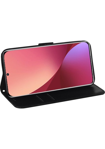 Xiaomi Redmi Için Note 12 Pro+ 5g Pu Deri Flip Kılıf Göz Kamaştırıcı Çiçek Desen Cüzdan Stand Telefon Kapağı-Gri (Yurt Dışından)
