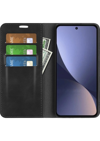 Xiaomi 13 Pro 5g Için Cilt Düzenli Duygu Pu Deri Stand Kılıfı Manyetik Otomatik Absorbed Koruyucu Telefon Cüzdan Kapağı-Siyah (Yurt Dışından) fiyatları