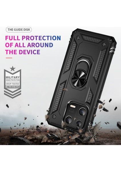 Xiaomi 13 5g Için Ring Kickstand Telefon Kasası Askeri Sınıf Anti-Drop Pc+Tpu Koruyucu Kapak-Siyah (Yurt Dışından) fiyatları