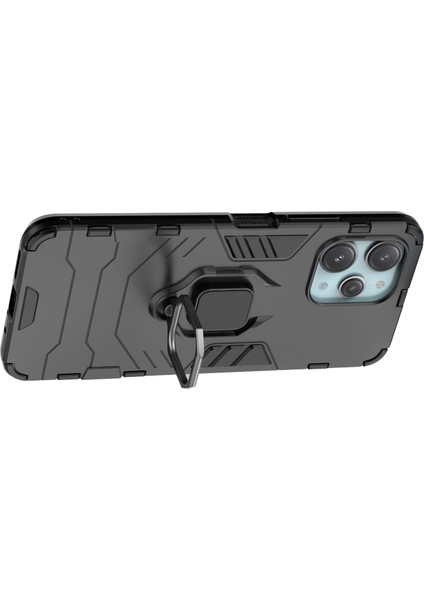 Xiaomi Redmi Için 12 4g Damla Geçirmez Kabuk Halkası Tutucu Kickstand Koruyucu Kapak Tpu+Pc Telefon Kılıfı-Siyah (Yurt Dışından) fiyatları