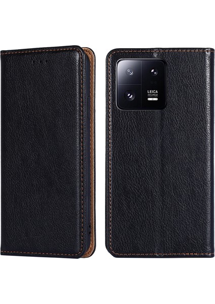 Xiaomi 13 Pro 5g Cüzdanı Pu Deri Manyetik Otomatik Kapatma Koruyucu Kapak Anti-Çizelge Kırılabilir Stand Telefon Kılıfı-Siyah (Yurt Dışından)