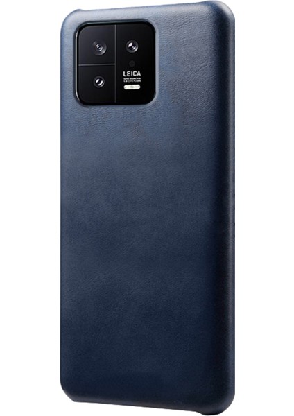 Xiaomi 13 5g Buzağı Dokulu Pu Deri Kaplamalı Pc Damla Geçirmez Telefon Kapağı Koruyucu Arka Kılıf-Mavi (Yurt Dışından)