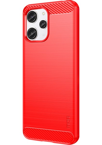 Xiaomi Redmi Için 12 4g Karbon Fiber Doku Kabuğu Fırçalanmış Tpu Telefon Vaka Kapağı-Kırmızı (Yurt Dışından) fiyatları