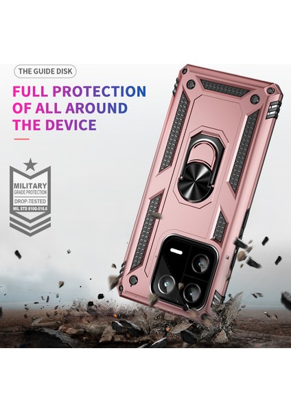 Xiaomi 13 Pro 5g Için Ring Kickstand Telefon Kasası Askeri Sınıf Şok Geçirmez Pc+Tpu Koruyucu Kapak-Gül Altın (Yurt Dışından) fiyatları