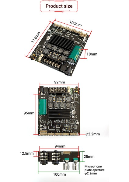 -AM100F Kurşun Tipi Ktv Mikrofon Ses Sistemi 2.1 Kanal Bluetooth Güç Amplifikatörü Kartı 50+50+100W (Yurt Dışından) modelleri