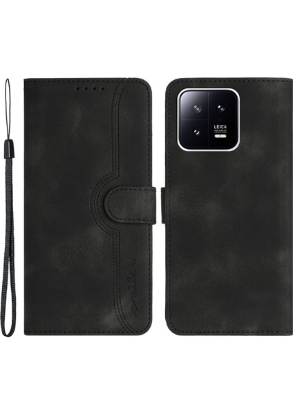Xiaomi Için YX003 Pro 5g Anti-Dut Pu Deri Kılıf Basılı Desen Telefon Stand Kapağı Cüzdan-Siyah (Yurt Dışından)