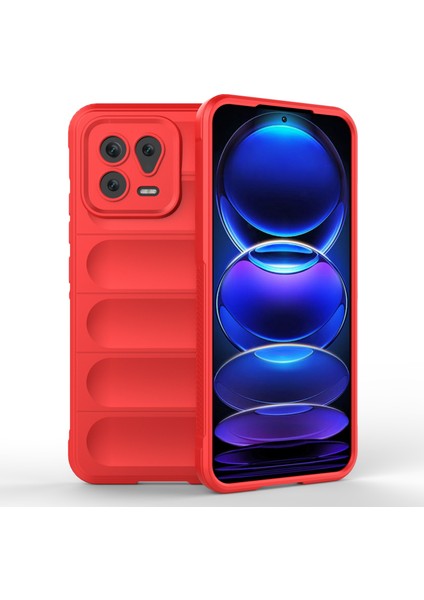 Xiaomi 13 5g Sağlam Arka Kapak Damla Geçirmez Koruma Esnek Tpu Telefon Kasası-Kırmızı (Yurt Dışından)
