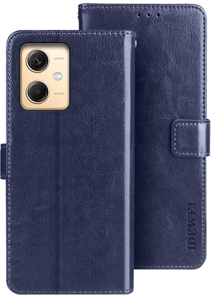 Xiaomi Redmi Için Note 12R Pro 5g Cüzdan Deri Kılıf Çılgın At Doku Standı Fingerprint Anti Tele Tahkisi Kapağı-Koyu Mavi (Yurt Dışından)