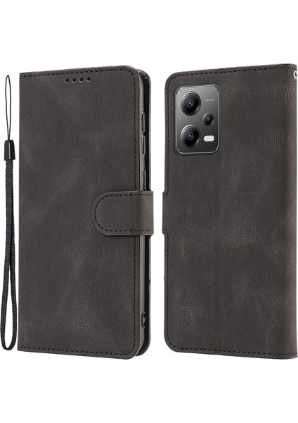 Xiaomi Redmi Için Note 12 Pro+ 5g/note 12 Explorer 5g Deri Telefon Kılıfı Stand Cüzdan Kapağı-Siyah (Yurt Dışından)